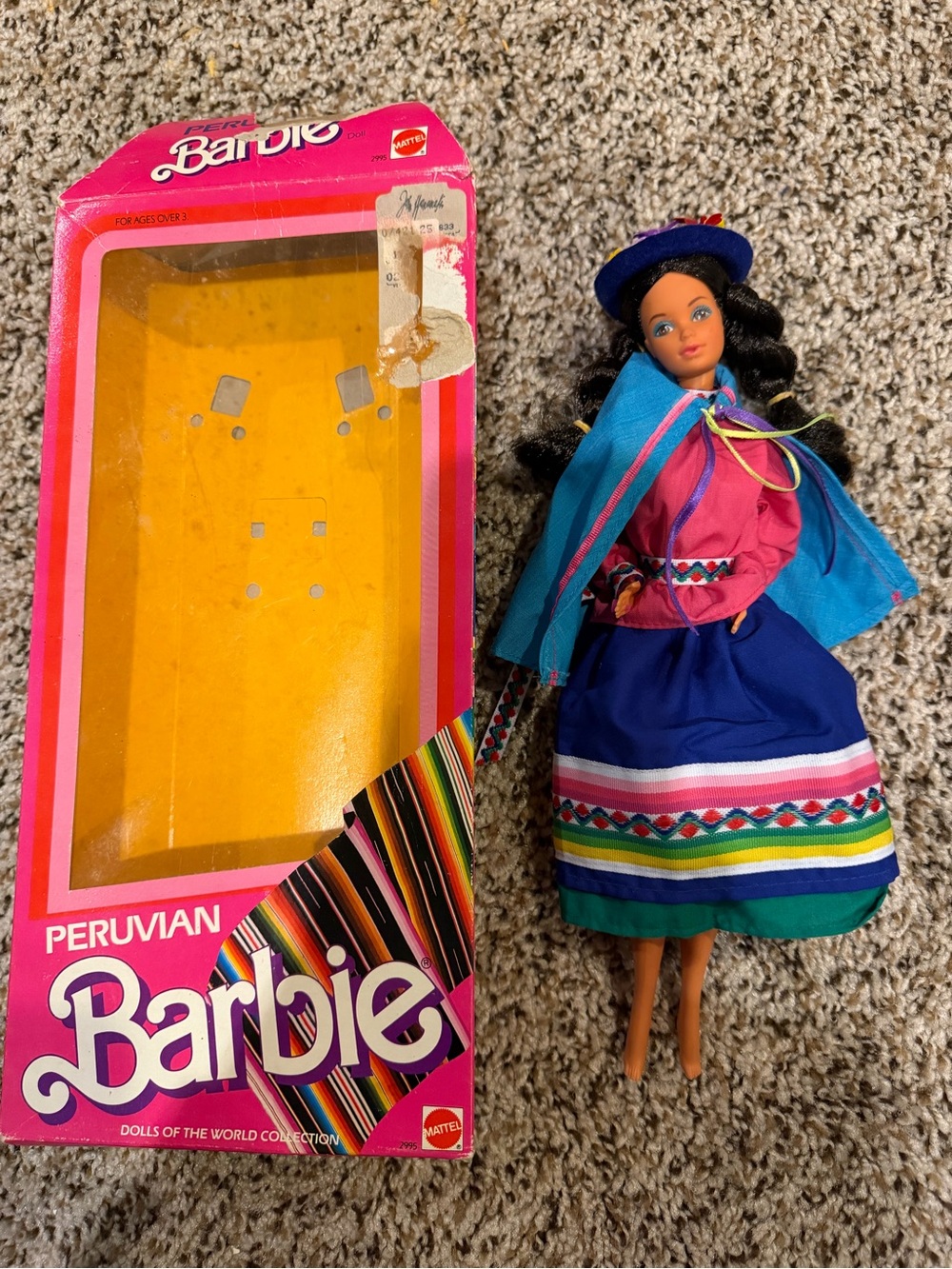 Peruvian Barbie. 1985 Doll is in new condition, missing her shoes. $40